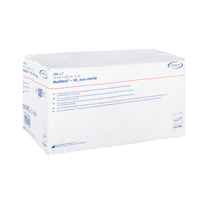 MaiMed-VK icke-sterila fleecekompresser på 100 stycken/papperspåse