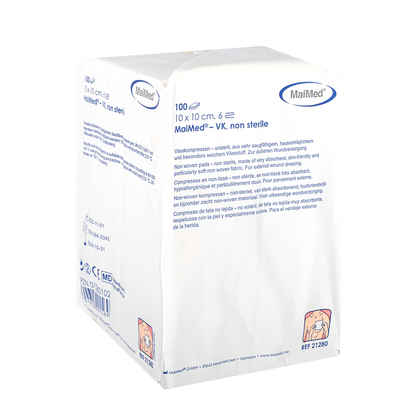 MaiMed-VK icke-sterila fleecekompresser på 100 stycken/papperspåse