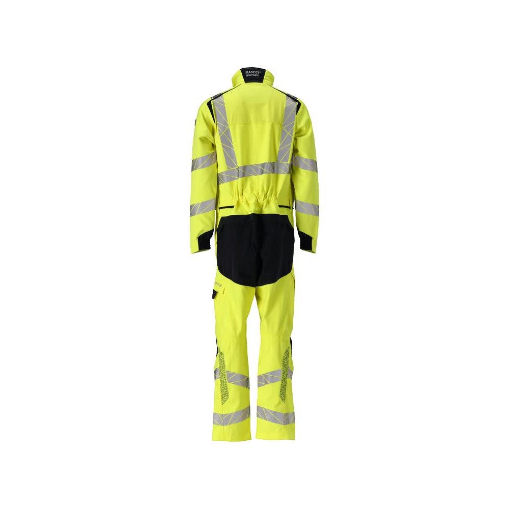Overall, knäfickor, stretchinlägg kombination Multisafe, hi-vis gul/svart-blå