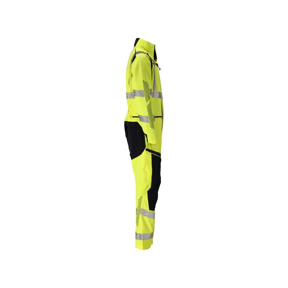 Overall, knäfickor, stretchinlägg kombination Multisafe, hi-vis gul/svart-blå