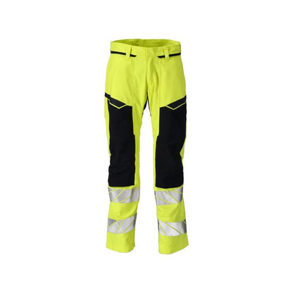 Byxor med knäfickor, stretchinlägg Multisafe byxor, hi-vis gul/svart-blå