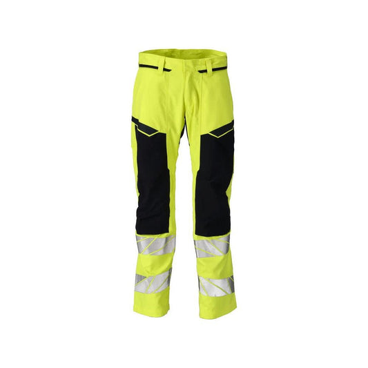 Byxor med knäfickor, stretchinlägg Multisafe byxor, hi-vis gul/svart-blå
