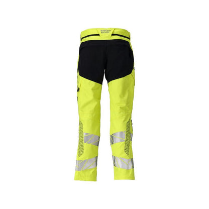 Byxor med knäfickor, stretchinlägg Multisafe byxor, hi-vis gul/svart-blå