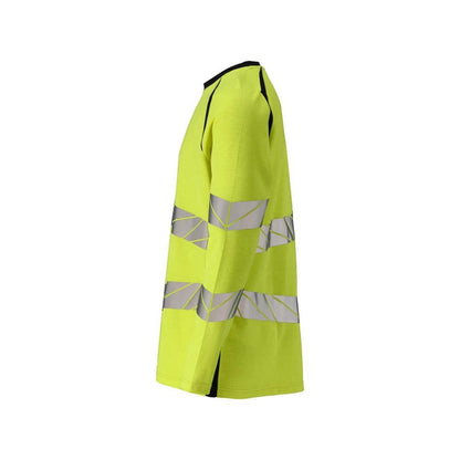 T-shirt, långärmad, modern passform T-shirt Multisafe, hi-vis gul/svart-blå