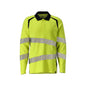 Pikétröja, långärmad pikétröja Multisafe, hi-vis gul/svart-blå