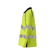 Pikétröja, långärmad pikétröja Multisafe, hi-vis gul/svart-blå