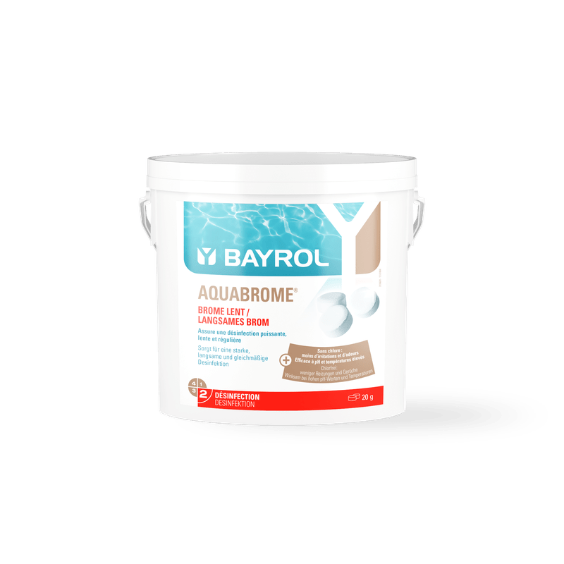 BAYROL Aquabrome® Bromtabletter 5 kg hink för långtidsdesinfektion av pooler | Hink (5 kg) 