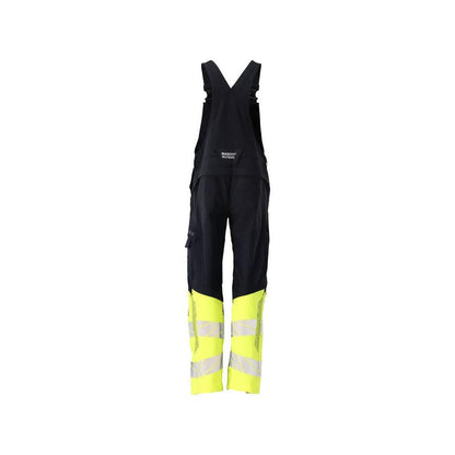 Dungerbyxor, knäfickor, stretchinlägg Multisafe byxor, svart blå/hi-vis gul