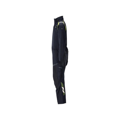 Overall, knäfickor, stretchinlägg kombination Multisafe, svart blå/hi-vis gul