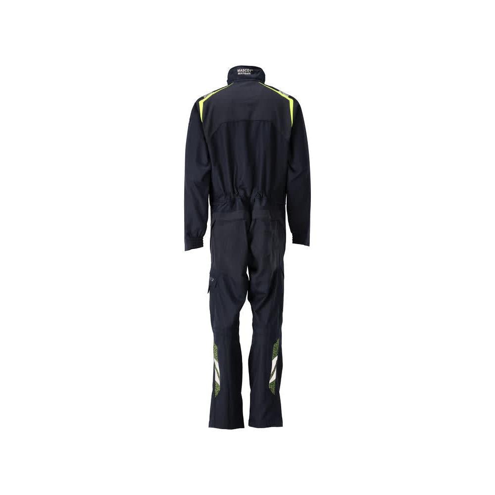 Overall, knäfickor, stretchinlägg kombination Multisafe, svart blå/hi-vis gul
