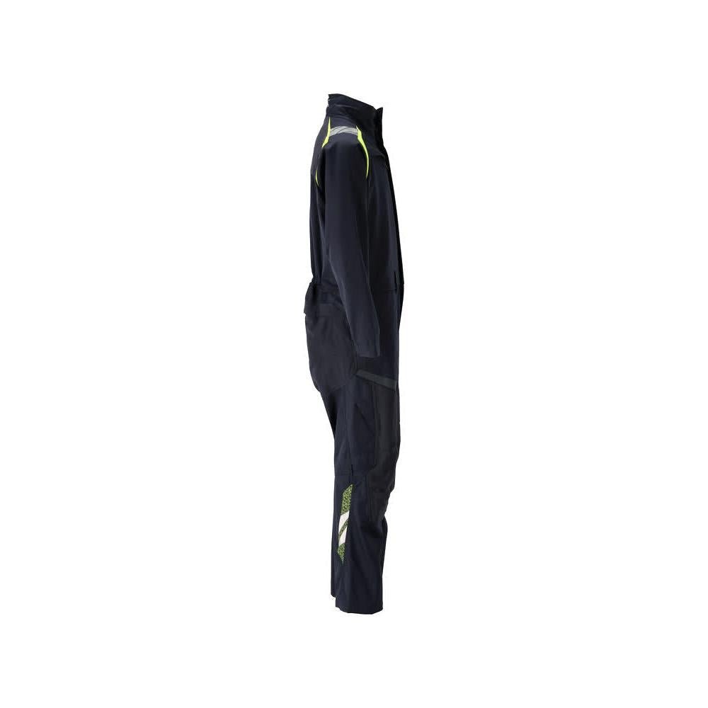 Overall, knäfickor, stretchinlägg kombination Multisafe, svart blå/hi-vis gul