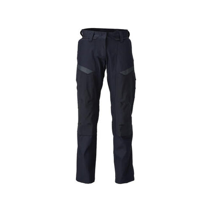Byxor med knäfickor, dam Multisafe byxor, svart blå/hi-vis gul