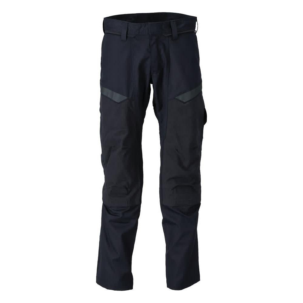 Byxor med knäfickor, stretchinlägg Multisafe byxor, svart blå/hi-vis gul