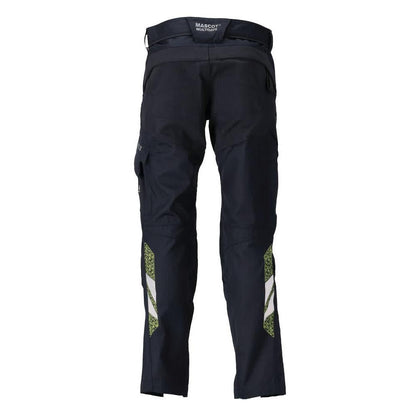 Byxor med knäfickor, stretchinlägg Multisafe byxor, svart blå/hi-vis gul