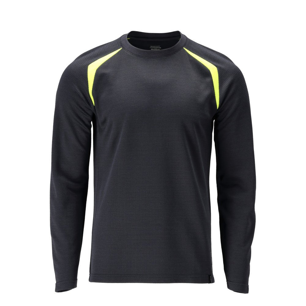 T-shirt, långärmad, modern passform T-shirt Multisafe, svart blå/hi-vis gul