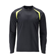T-shirt, långärmad, modern passform T-shirt Multisafe, svart blå/hi-vis gul