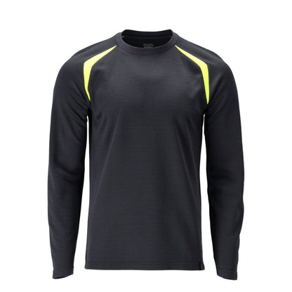 T-shirt, långärmad, modern passform T-shirt Multisafe, svart blå/hi-vis gul