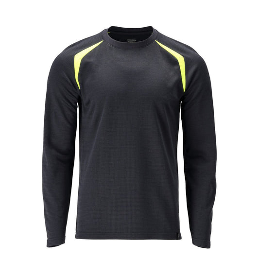 T-shirt, långärmad, modern passform T-shirt Multisafe, svart blå/hi-vis gul