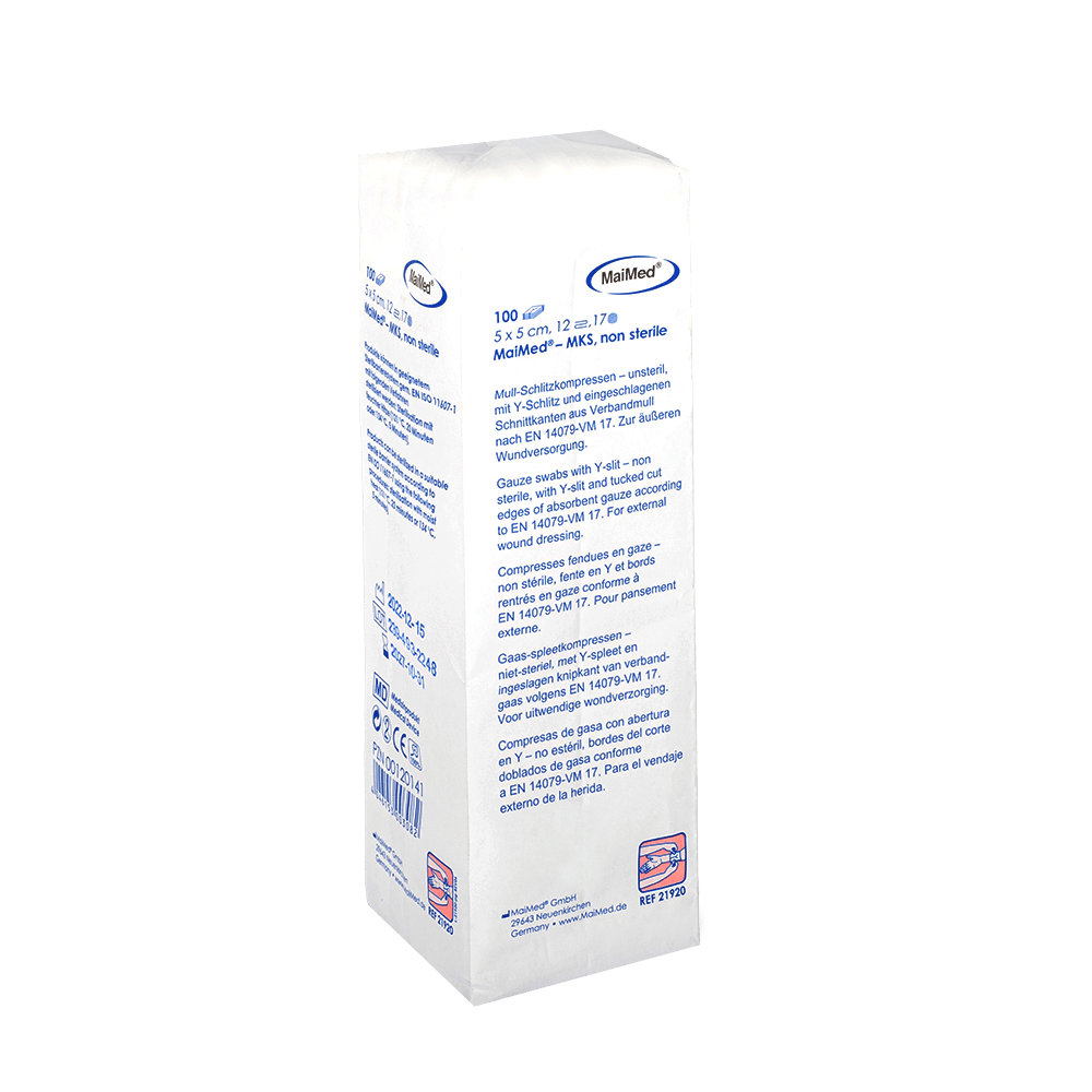 MaiMed-MKS-osterila gaze slitskompresser, 100 st/papperspåse
