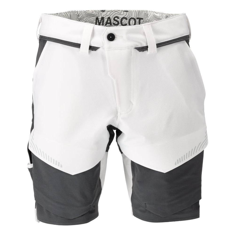 Shorts, stretch, lätta shorts, vit/antracitgrå