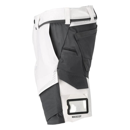 Shorts, stretch, lätta shorts, vit/antracitgrå