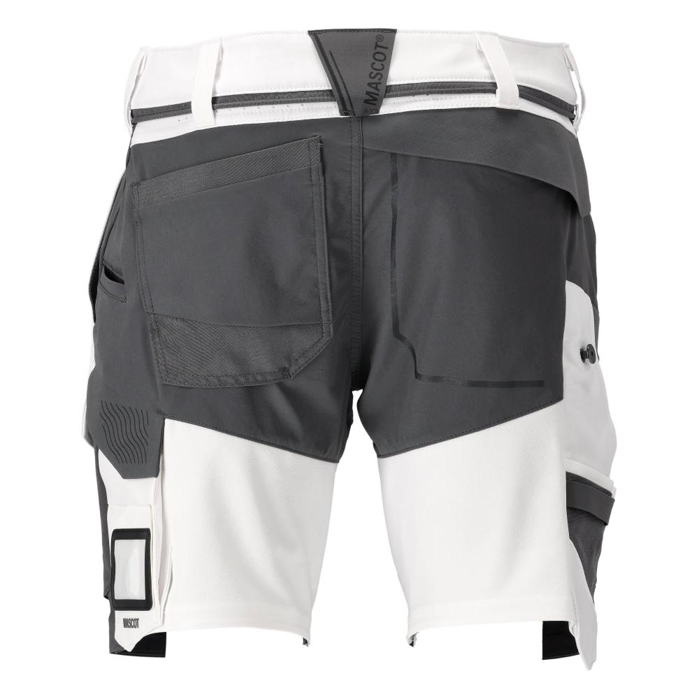 Shorts, stretch, lätta shorts, vit/antracitgrå
