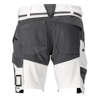 Shorts, stretch, lätta shorts, vit/antracitgrå