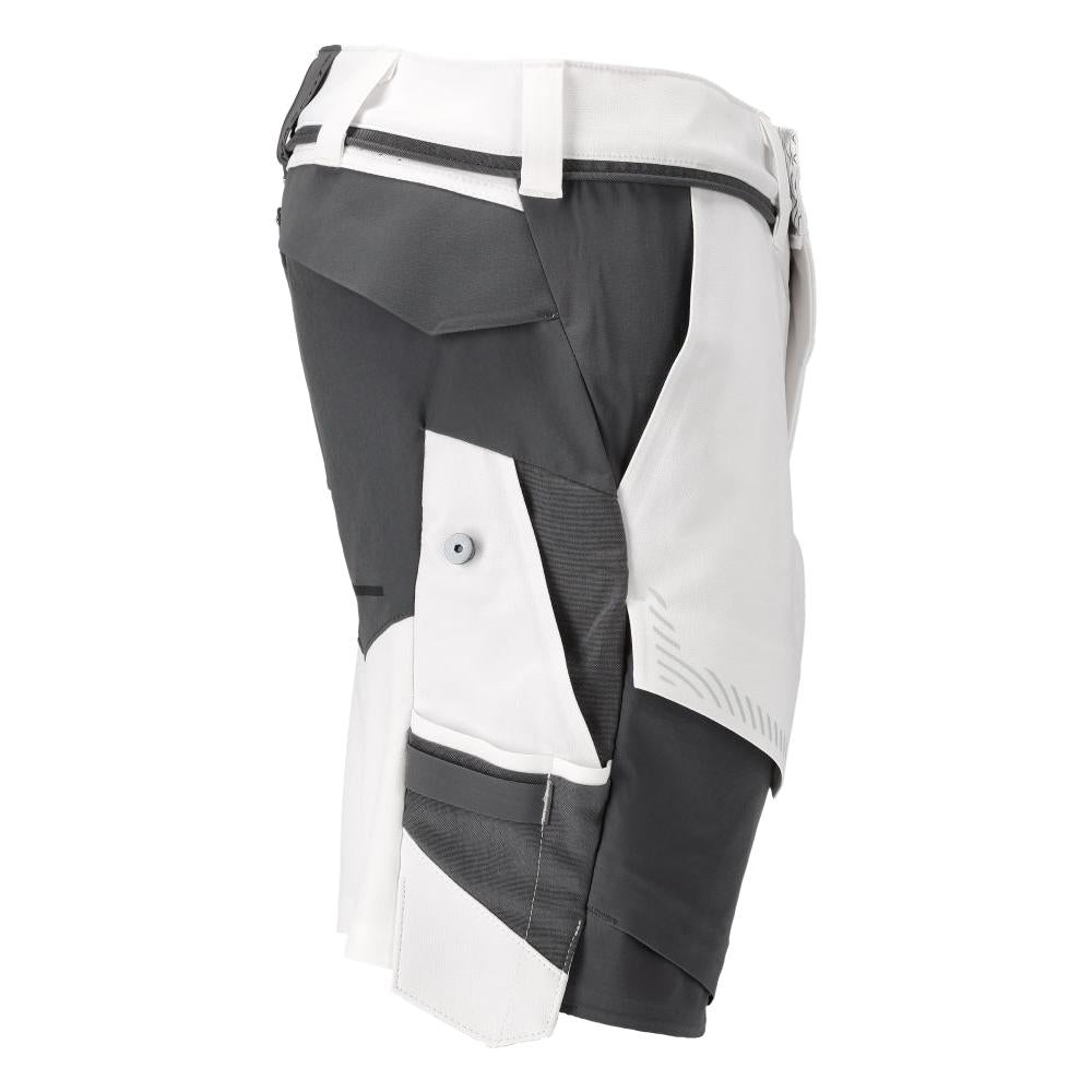 Shorts, stretch, lätta shorts, vit/antracitgrå