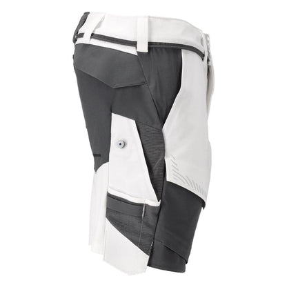 Shorts, stretch, lätta shorts, vit/antracitgrå