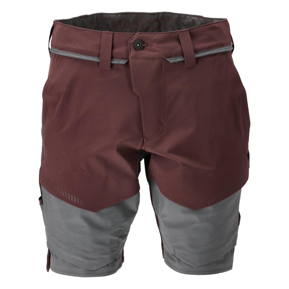 Shorts, stretch, lätta shorts, vinröd/antracitgrå