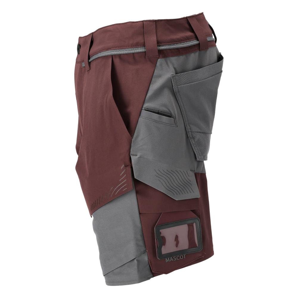 Shorts, stretch, lätta shorts, vinröd/antracitgrå
