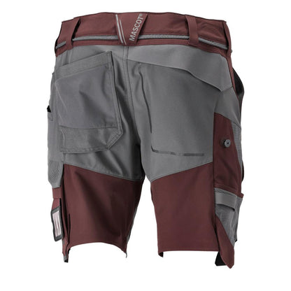 Shorts, stretch, lätta shorts, vinröd/antracitgrå