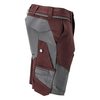 Shorts, stretch, lätta shorts, vinröd/antracitgrå