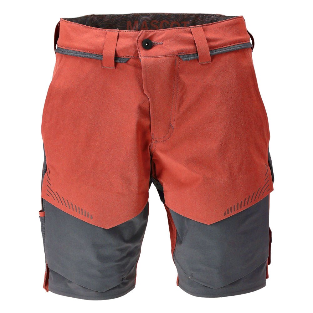 Shorts, stretch, lätta shorts, höströd/antracitgrå