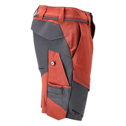 Shorts, stretch, lätta shorts, höströd/antracitgrå