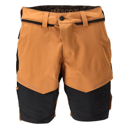 Shorts, stretch, lätta shorts, nötbrun/svart