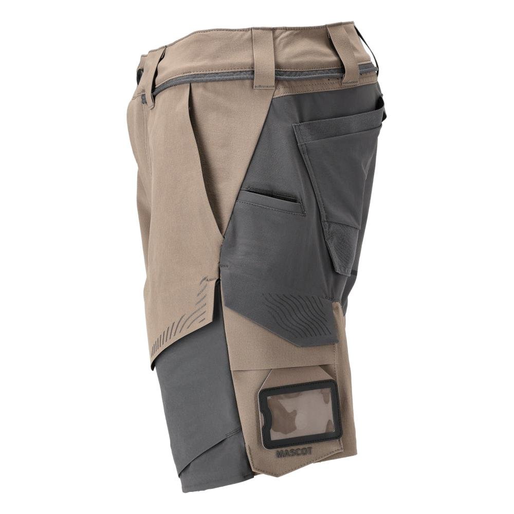 Shorts, stretch, lätta shorts, mörk sandbeige/antracitgrå