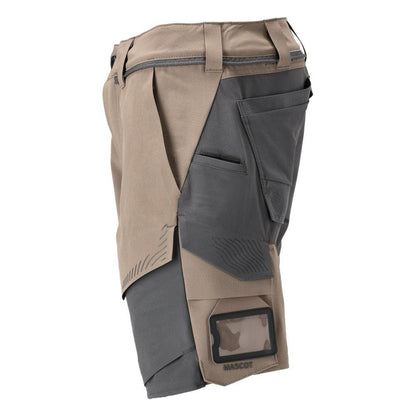 Shorts, stretch, lätta shorts, mörk sandbeige/antracitgrå