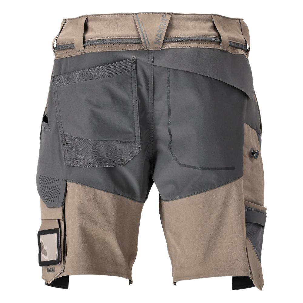 Shorts, stretch, lätta shorts, mörk sandbeige/antracitgrå