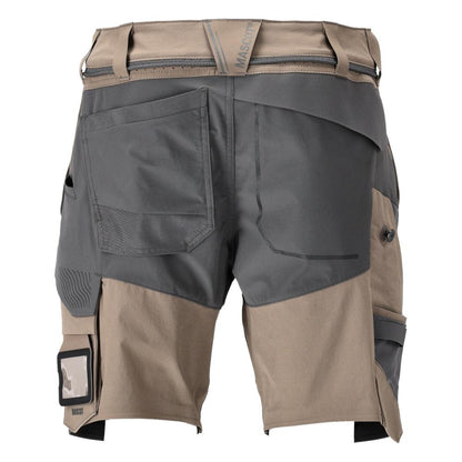Shorts, stretch, lätta shorts, mörk sandbeige/antracitgrå