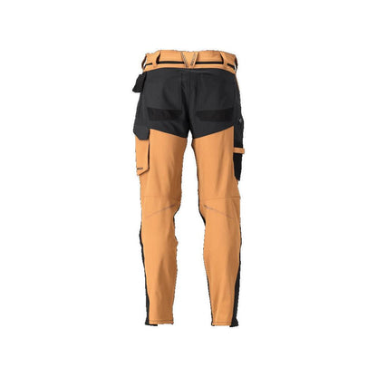 Byxor med knäfickor, ULTIMATE STRETCH byxor, nötbrun/svart