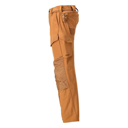 Byxor med knäfickor, ULTIMATE STRETCH byxor, nötbrun