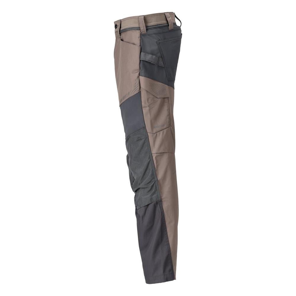 Byxa med knäfickor byxor, mörk sandbeige/antracitgrå