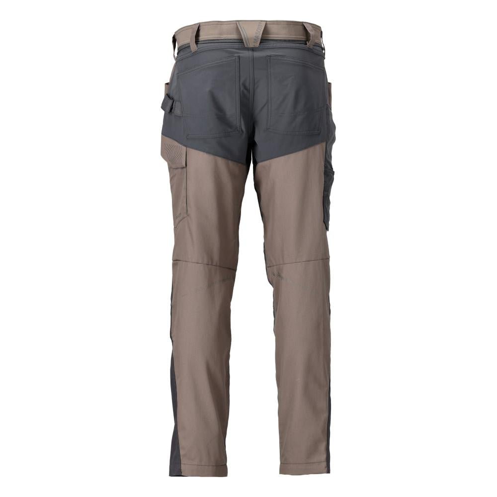 Byxa med knäfickor byxor, mörk sandbeige/antracitgrå