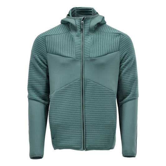 Fleecetröja, huva, jacka i mikrofleece med dragkedja, ljus skogsgrön