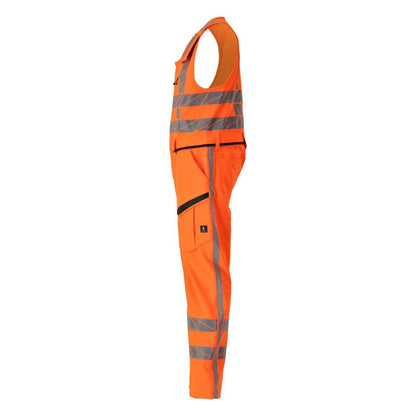 Kombinationsbyxa med lårfickor, kombinationsbyxor i stretch, hi-vis orange