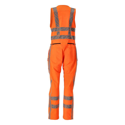Kombinationsbyxa med lårfickor, kombinationsbyxor i stretch, hi-vis orange