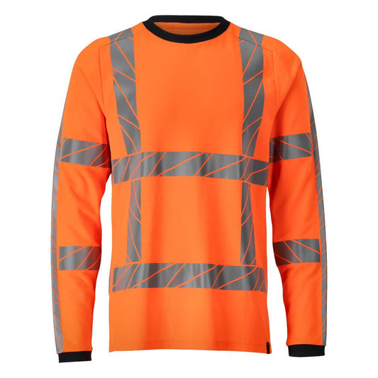 T-shirt, långärmad, modern passform t-shirt, hi-vis orange
