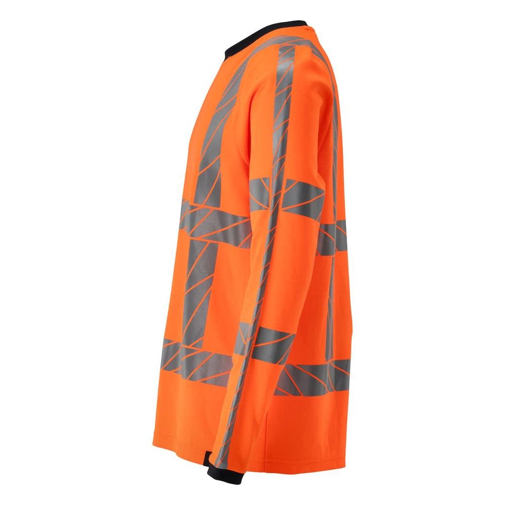 T-shirt, långärmad, modern passform t-shirt, hi-vis orange