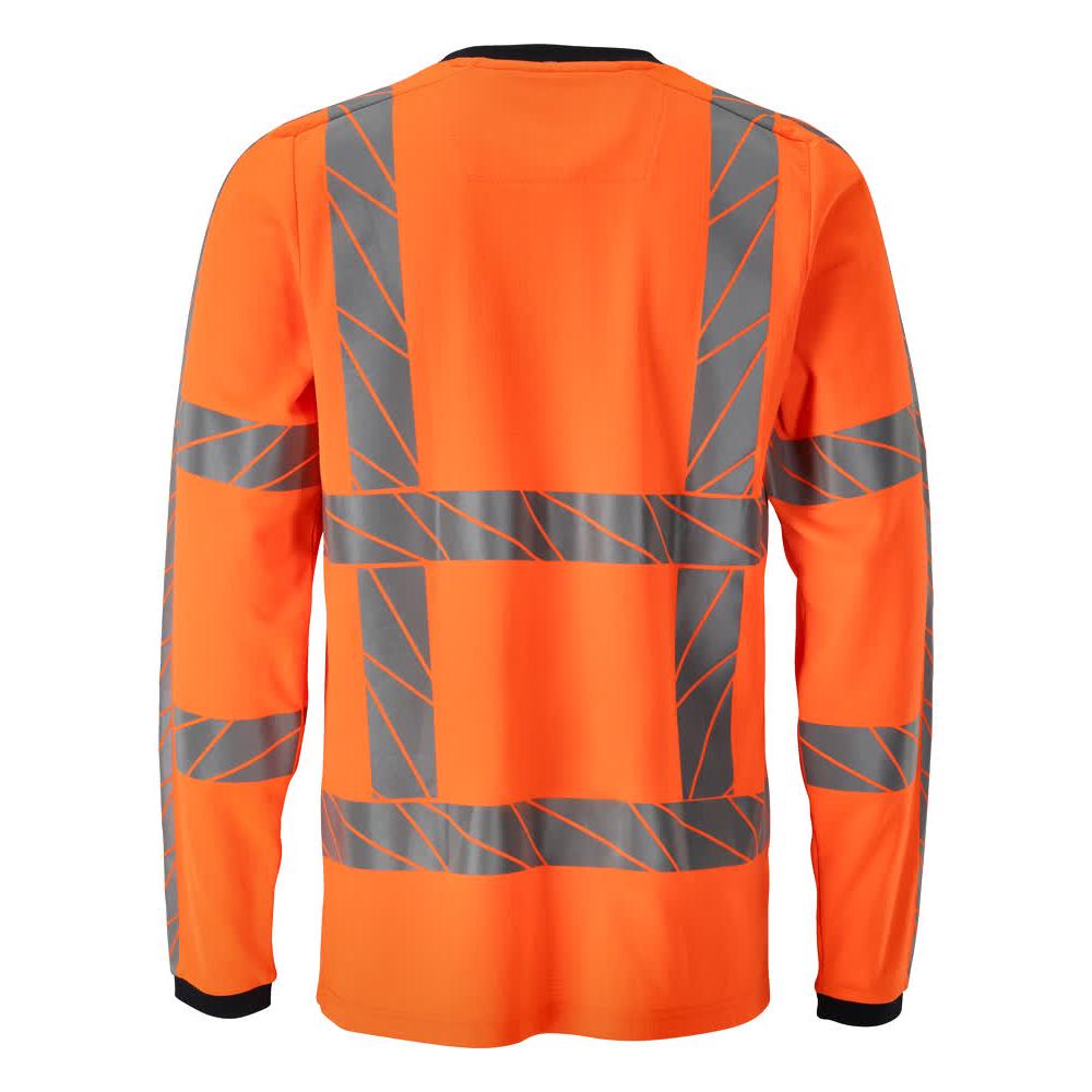 T-shirt, långärmad, modern passform t-shirt, hi-vis orange